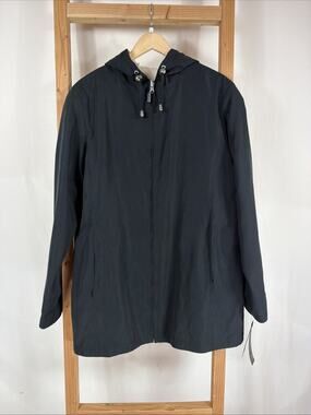 Ensign London Black Tan Reversable Front Zip Closure Jacket #1330 Size LG